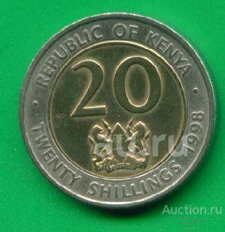 Кения 20 шиллингов 1998 Биметалл (з180)
