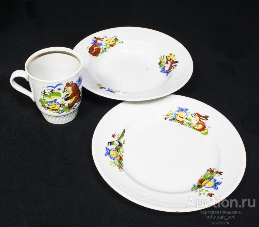 Набор Детский Колобок, две тарелки и кружка (скол), Туймазы  (4)