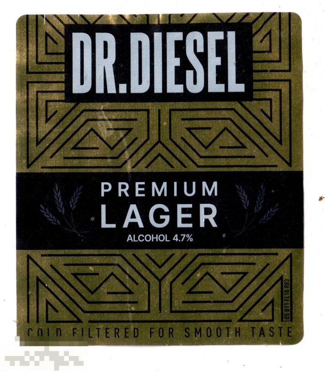 Этикетка Пиво Dr Diesel Lager (2022) Хейнекен 