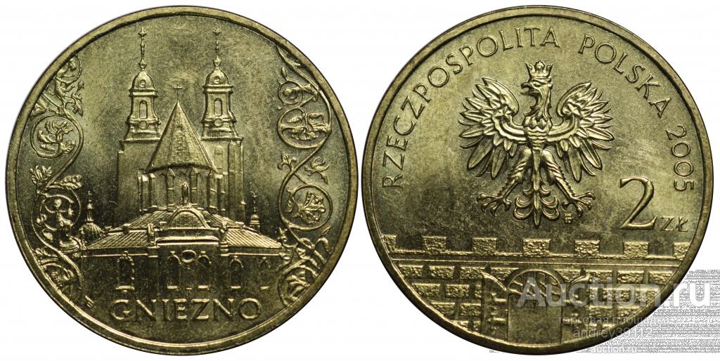 2 злотых 2005 Гнезно UNC (арт 6979-32)