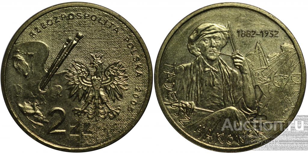 2 злотых 2005 Тадеуш Маковский UNC (арт 6979-36)