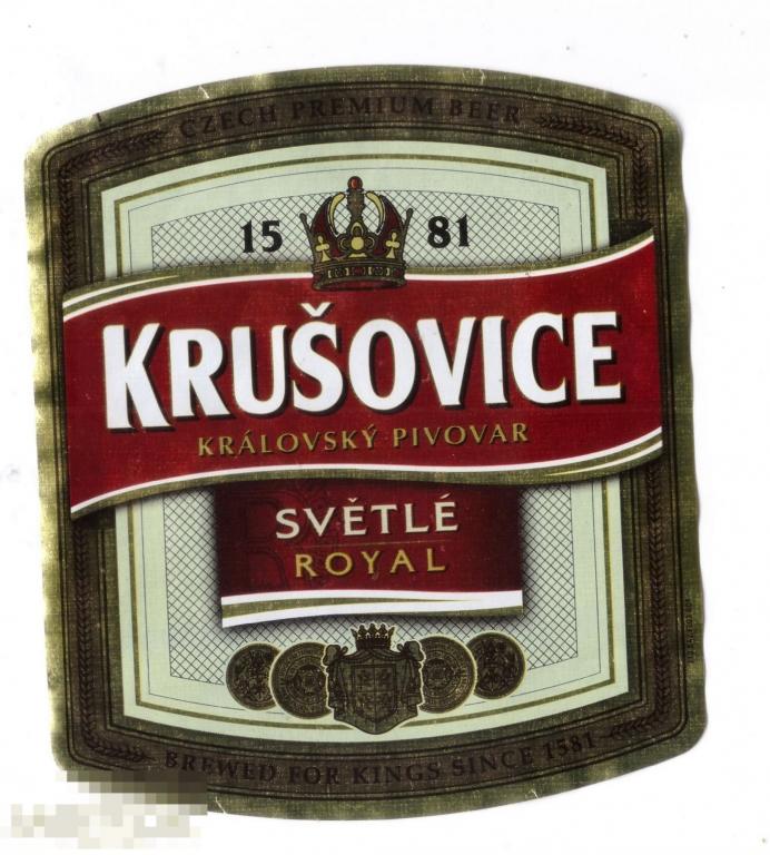 Этикетка Пиво Krusovice светлое (2019) Хейнекен 