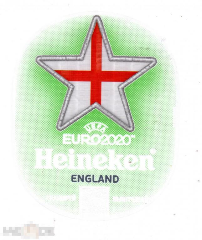 Этикетка Пиво Heineken Евро-2020. Англия (2021) Хейнекен самоклейка 