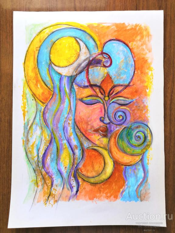 Картина, *Подари мне лунный свет.* Бумага, акрил , размер 30 на 40 см.