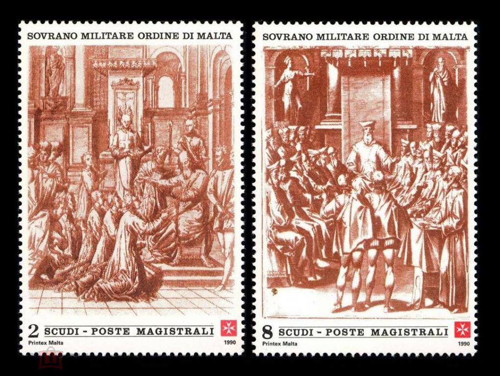 Мальтийский Орден,1990**Гравюра 16 века:собрание кавалеров ордена