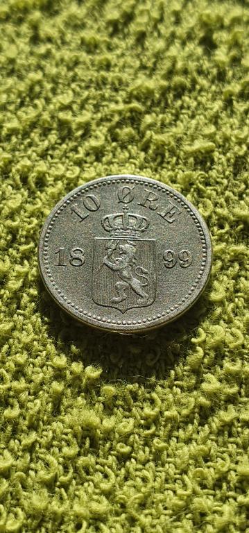10 эре, 1899 год, королевство Норвегия в унии с Швецией