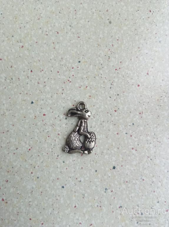 Кулон подвеска Пасхальный кролик зайчик металл новый
