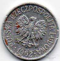 Польша 5 грошей 1962г.  Y#A46  11_14_19