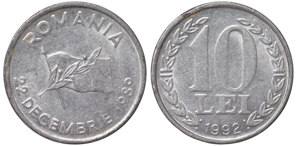 Румыния 10 лей 1992 флаг 09-532