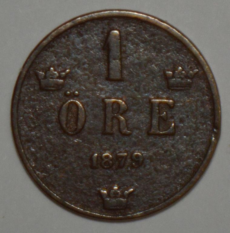 Швеция 1 эре оре 1879 старый тип (К27)
