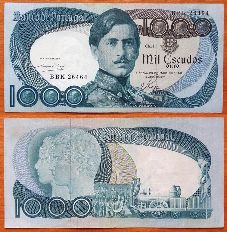 Португалия 1000 эскудо 1968 VF/XF P-175a(9)