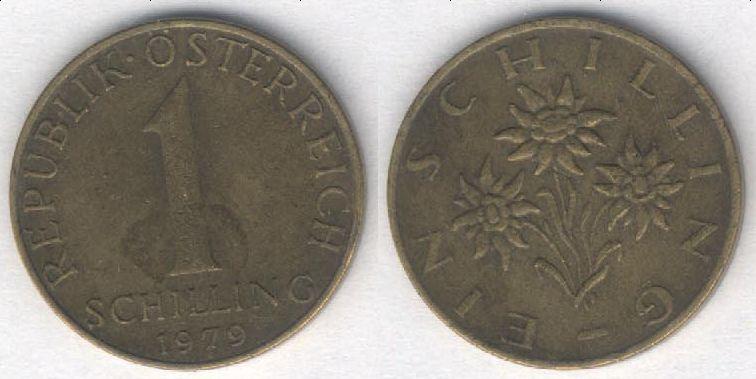 Монета Австрия 1 шиллинг 1979 г. VF