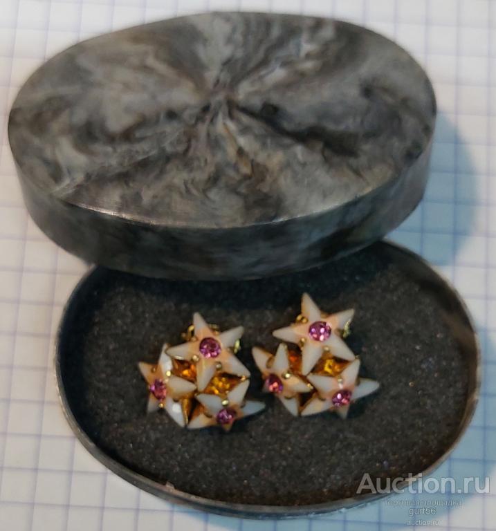 Клипсы, бижютерия, СССР, позолота(?)