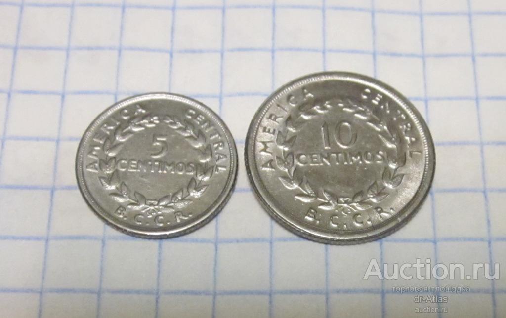 Коста Рика 5 сентимо 10 сентимо 1953 UNC 4394