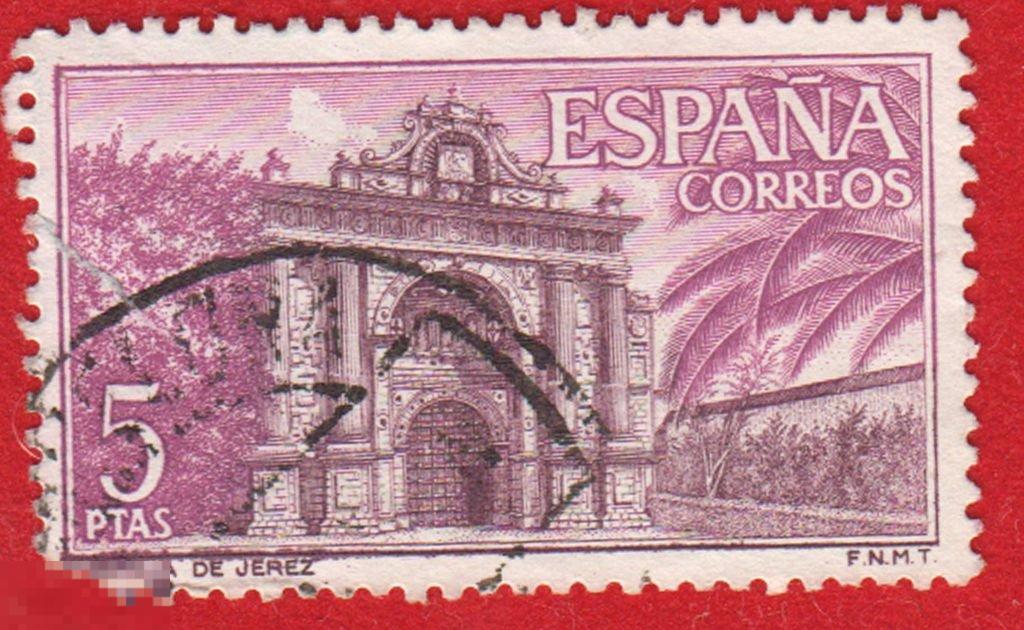 Почтовая марка Испании Santa Maria( Tarrasa). Почтовая марка Испании mijas Malaga. Abbey Post stamps.