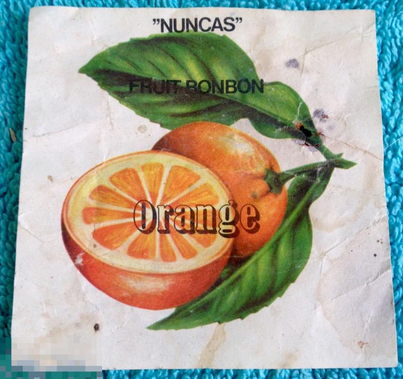 Фантик обёртка от конфеты NUNCAS ORANGE трт4 РАРИТЕТ!!! 