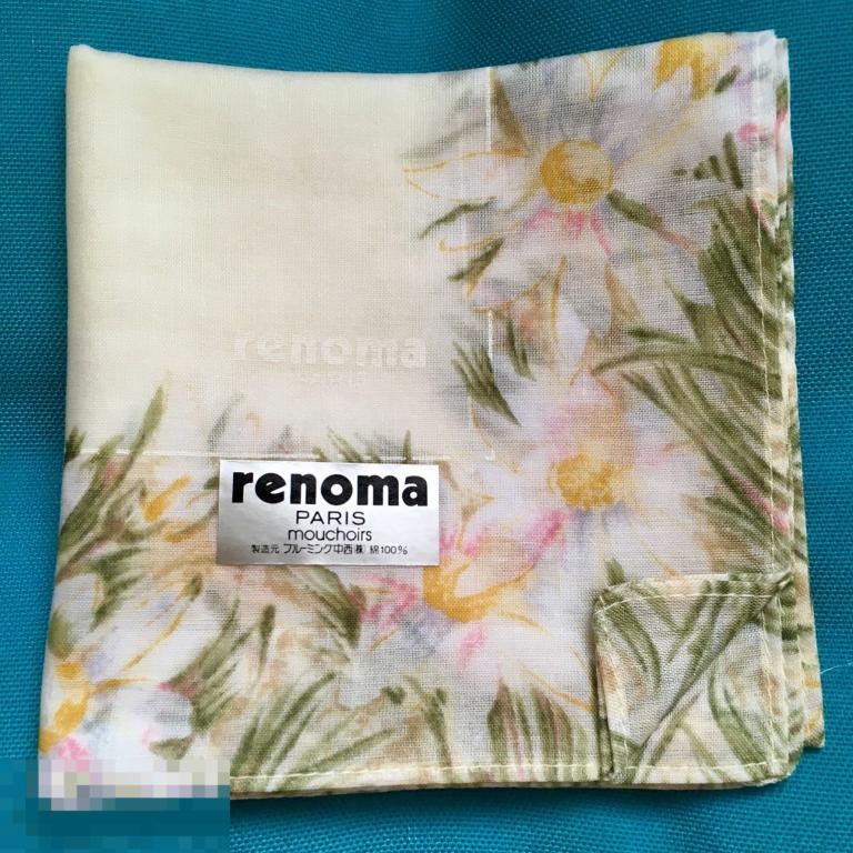 Винтаж ПЛАТОК RENOMA PARIS оригинал 100% хлопок Япония 42X42 cm 