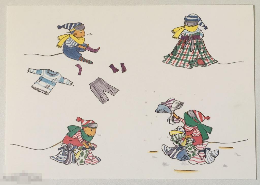 Япония детская открытка юмор МЫШАТА  Мышь Мышка  чистая З6 