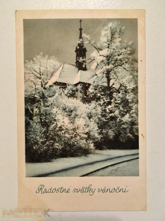 открытка СЧАСТЛИВОГО РОЖДЕСТВА Европа Чехия 1940-ые годы 182 