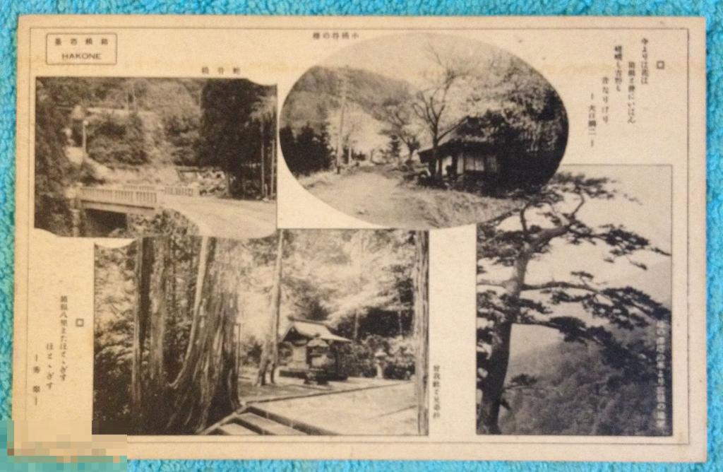 Япония начало века ПАГОДА ВИДЫ ХАКОНЕ, Канагава чистая Т3