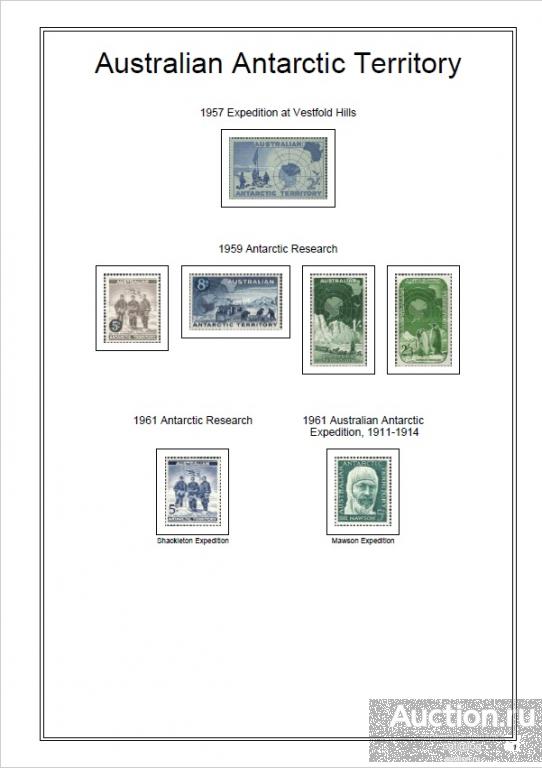 Иллюстрированные листы. Австралийская Антарктическая Территория 1957-2021 *PDF