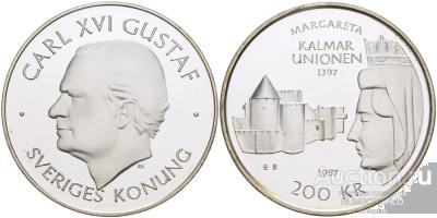 Швеция 200 крон, 1997 600 лет Кальмарской унии