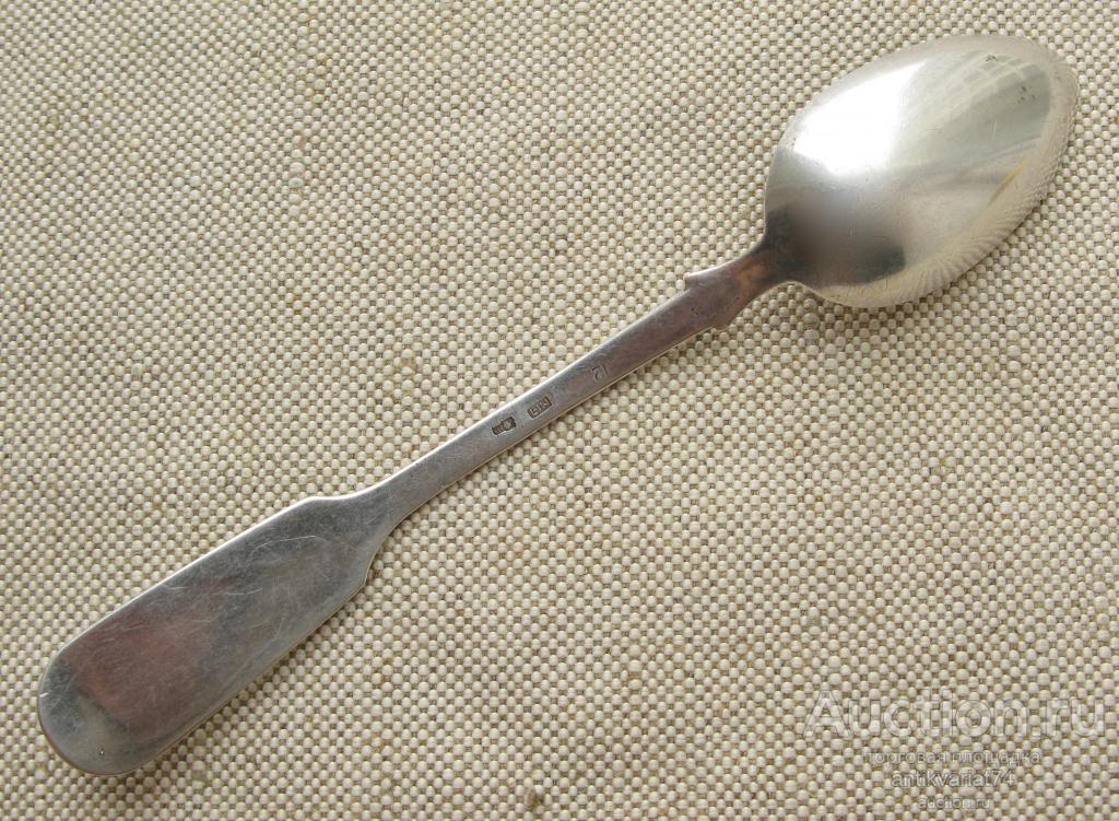 Ложка чайная, серебро 875 проба, СССР, Москва, 1930е гг., 147мм, 26.6 грамма.