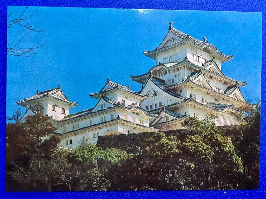 открытка ЗАМКИ ЯПОНИИ Архитектура замок Белой Цапли Химеджи Япония .