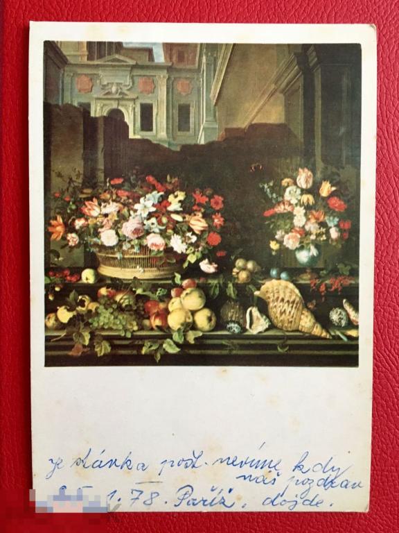 открытка живопись Бальтазар Ван Дер Аст натюрморт Франция 1978 год 184 