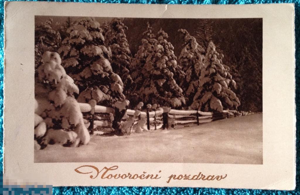 Открытка поздравительная Рождество Новый год Чехия 1935 год 005 