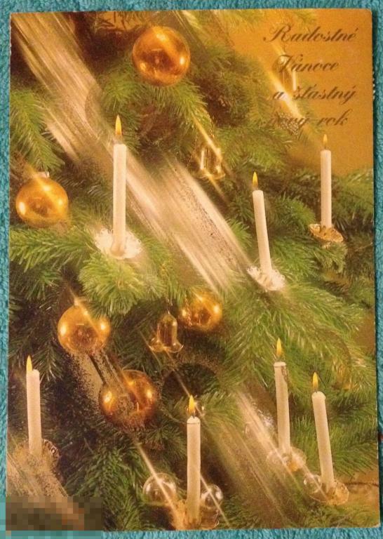 открытка Новый год Рождество марка ЛОШАДЬ 1990-ые годы 056 