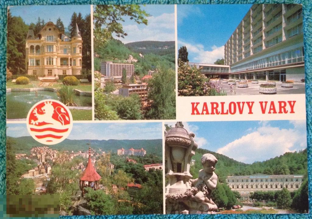 Открытка КАРЛОВЫ ВАРЫ ЧЕХОСЛОВАКИЯ герб 1986 год 093 
