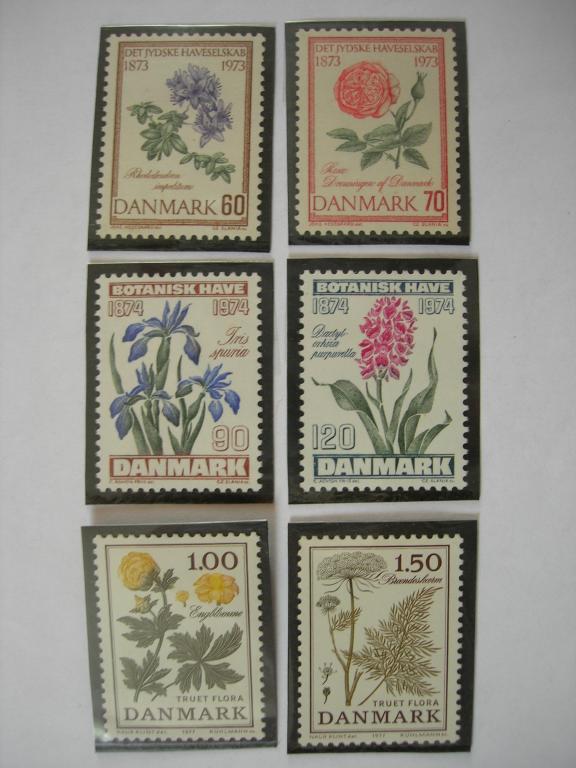 Дания 1973/1974/1977 флора: цветы   MNH
