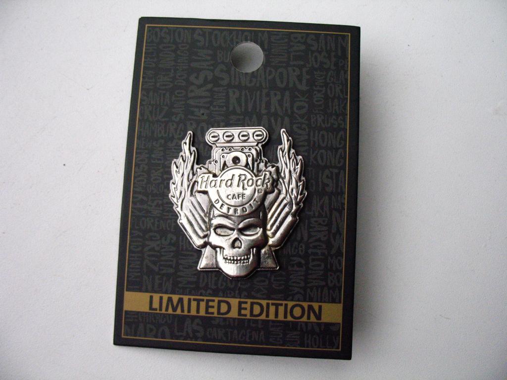 значок Hard Rock Cafe Detroit Хард-рок кафе Детройт череп Limited Edition 500