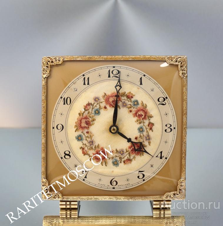 Часы антикварные скань бронза латунь золото вышивка выпуклое стекло 1