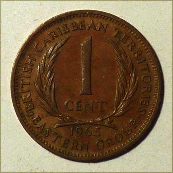 Восточные Карибы 1 цент 1965 года