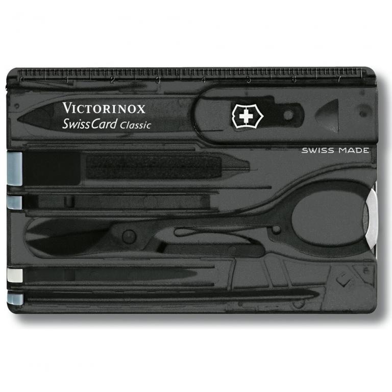 Нож VICTORINOX Card SWISS CLASSIC BLACK CARD transparent