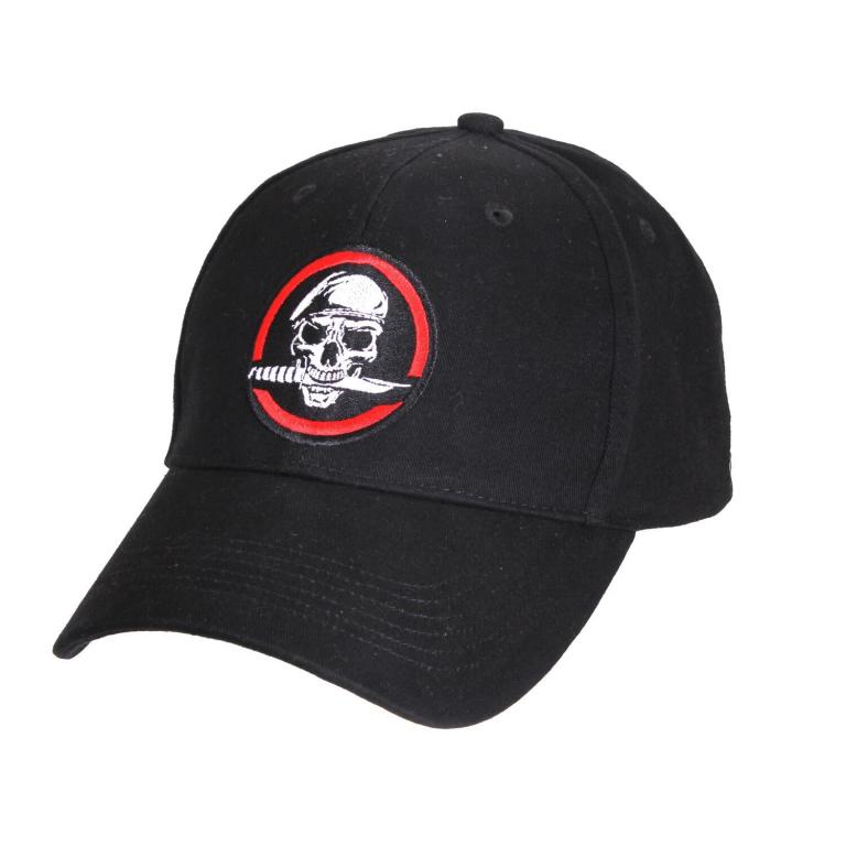 Бейсболка ROTHCO DELUXE SKULL/KNIFE Baseball Cap BLACK