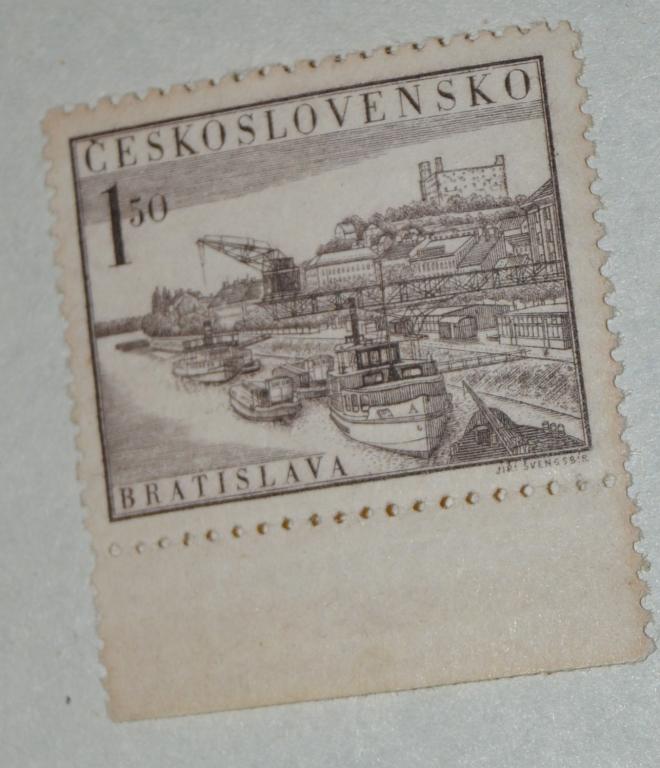 Чехословакия 1952 год  Филвыставка в Братиславе Флот Судно Порт MNH & - 2