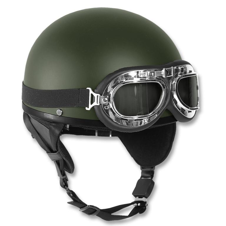 Шлем MIL-TEC® Helmet moto RETRO OLIVE