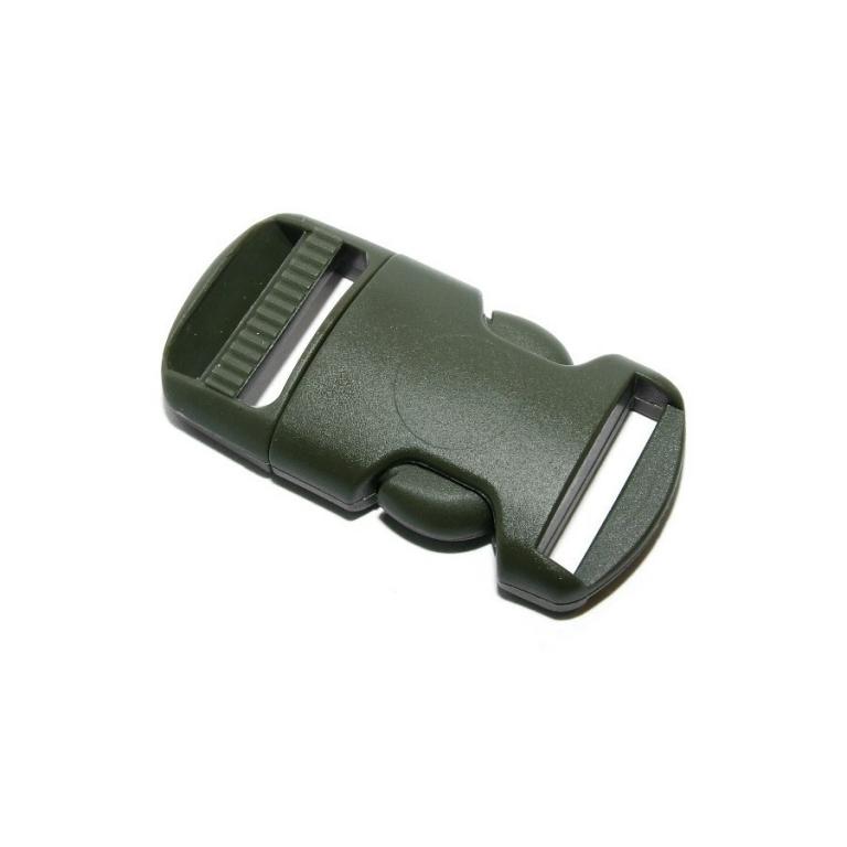 Пластиковая пряжка в комплекте 16 мм зеленого цвета