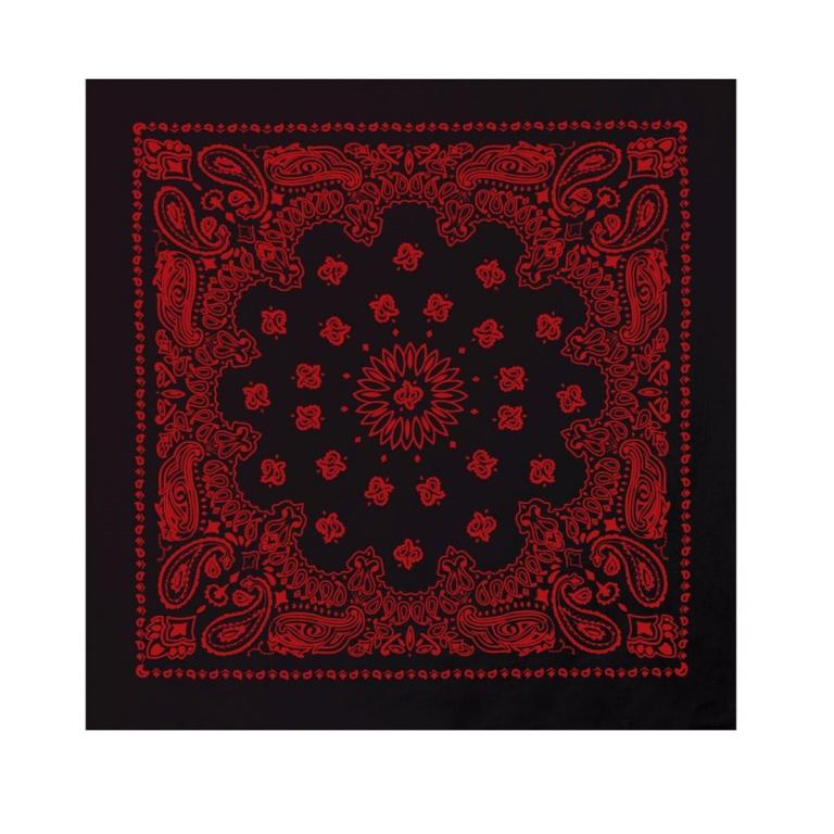 Шарф ROTHCO Trainmen Paisley Bandana – Extra-Large 27” X 27" BLACK RED