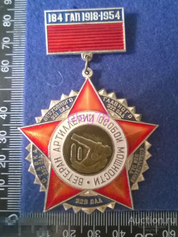 Ветеран Артиллерии Особой мощности Ставка Верховного Главного Командования Знак 