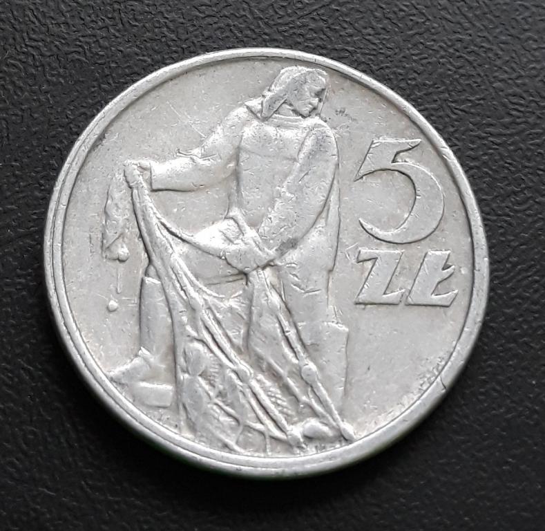 Польша.  5 злотых 1974 г.