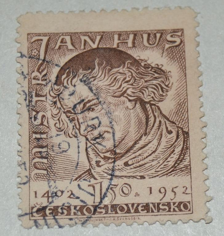 Чехословакия 1952 год Ян Гус — чешский проповедник, мыслитель, идеолог чешской Реформации  Гаш &
