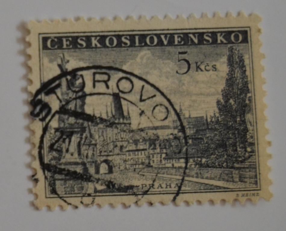 Чехословакия 1953 год  Прага Карлов мост  Гаш & 4