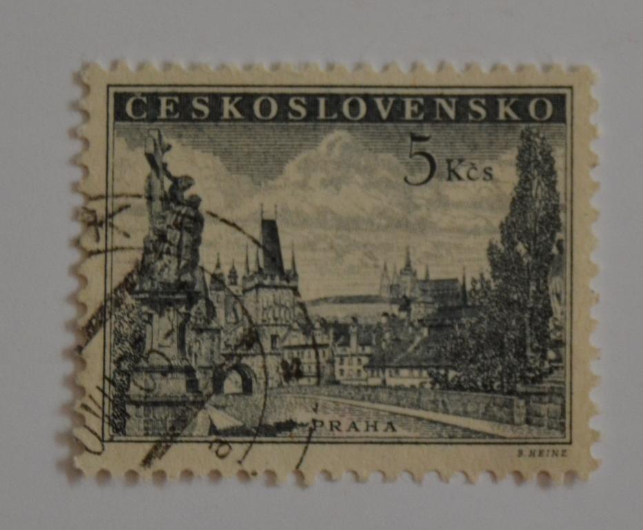 Чехословакия 1953 год  Прага Карлов мост  Гаш & 3