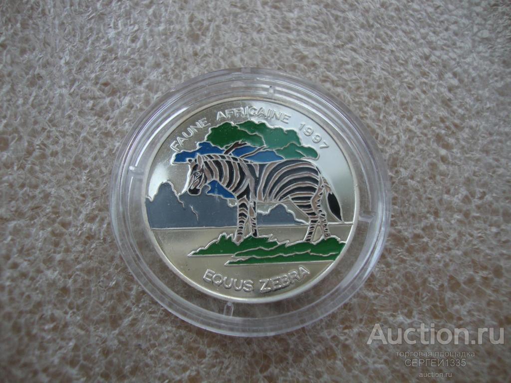 Бенин 1000 франков 1997 Горная капская зебра Африканская фауна СЕРЕБРО #2