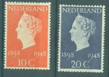 Нидерланды 1948 г. серия 50 лет правления Вильгельмины негашеная* (клей, наклейка)/**