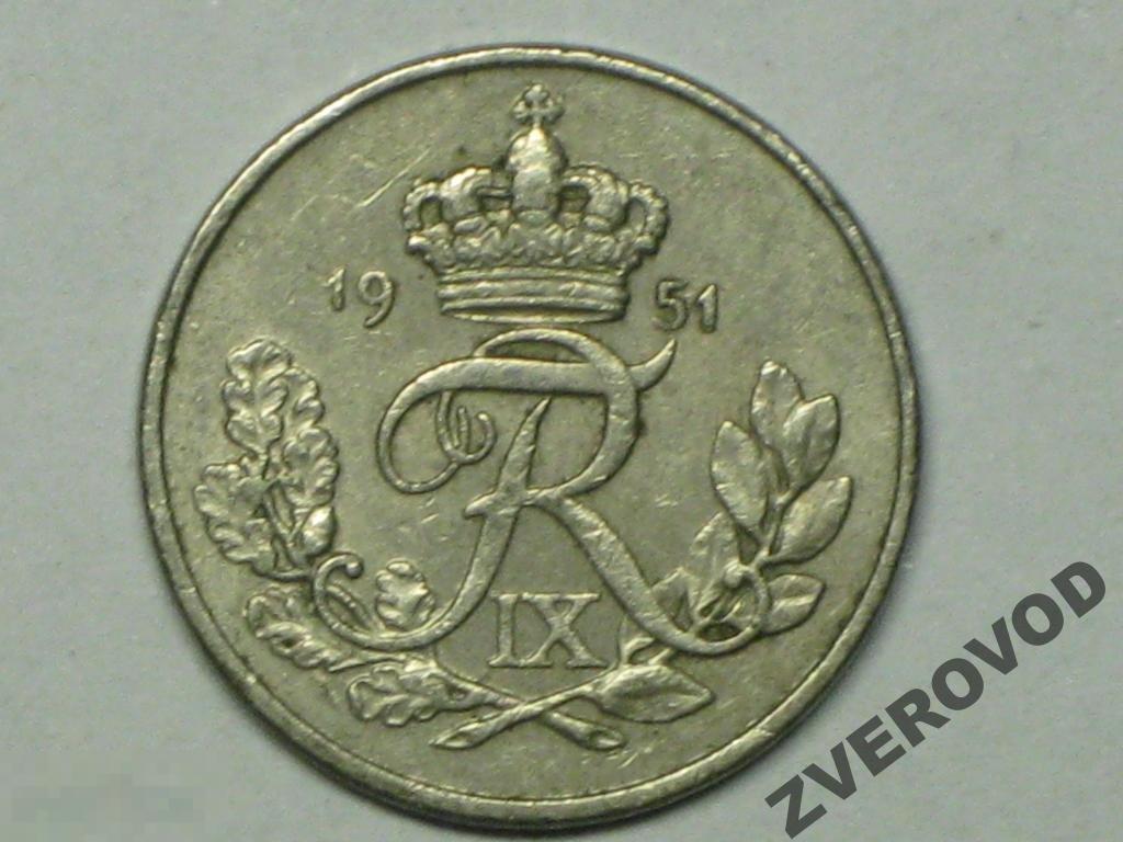 Дания 10 эре 1951 NS 
